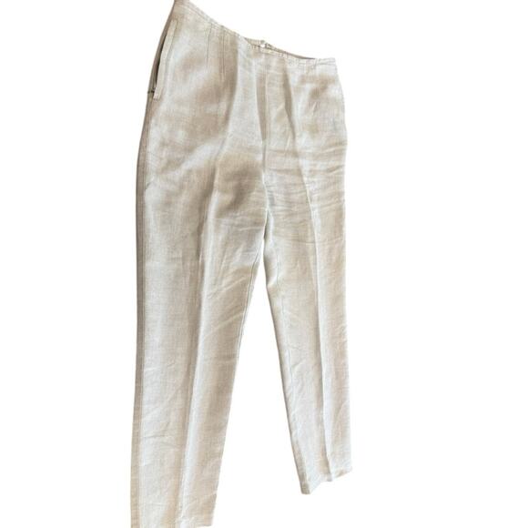 "EMANUEL UNGARO" 2 Pc. 100% Linen Pant Suit SZ 14 VTG  Quiet Luxury Elegant - Picture 14 of 16